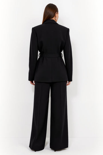 Black 2-piece Women Suits with Belt